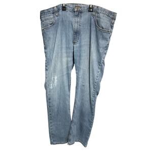 Carhartt Relaxed Fit Light Wash Blue Jeans 42X32 Work Casual Wear